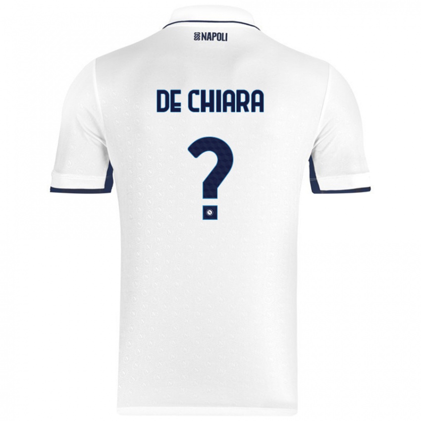 Niño Camiseta Emmanuele De Chiara #0 Blanco Azul Real 2ª Equipación 2024/25 La Camisa México