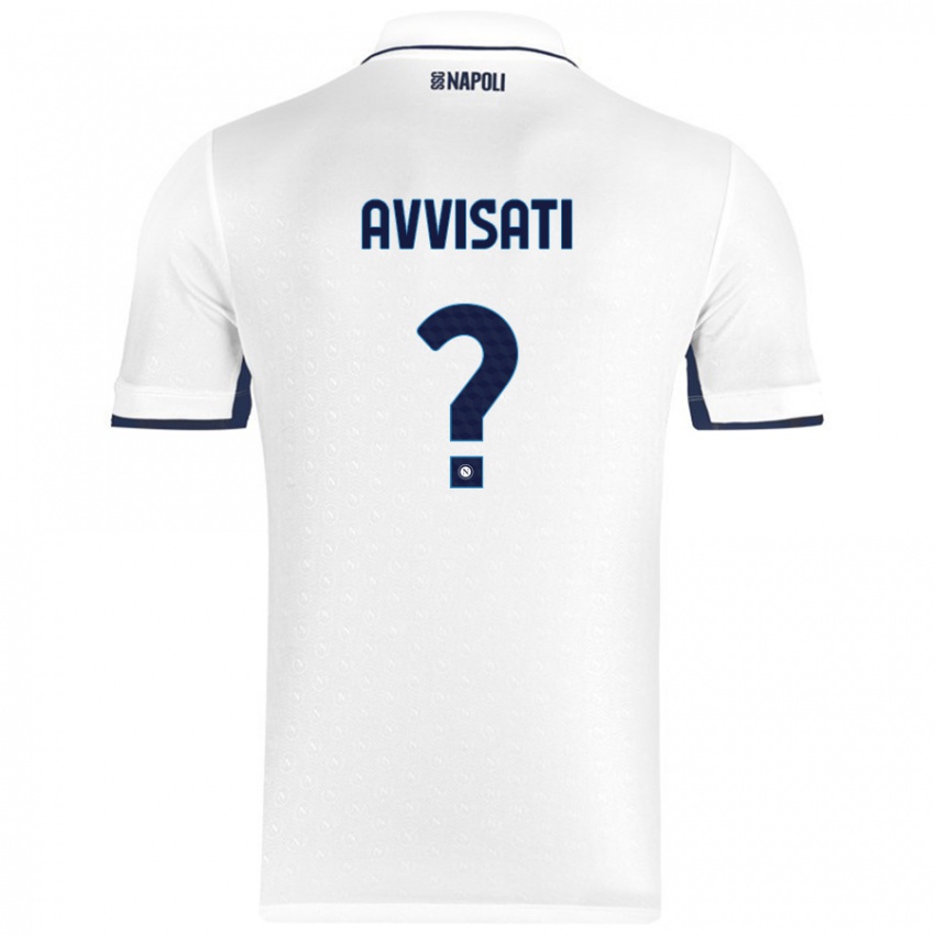 Niño Camiseta Domenico Avvisati #0 Blanco Azul Real 2ª Equipación 2024/25 La Camisa México