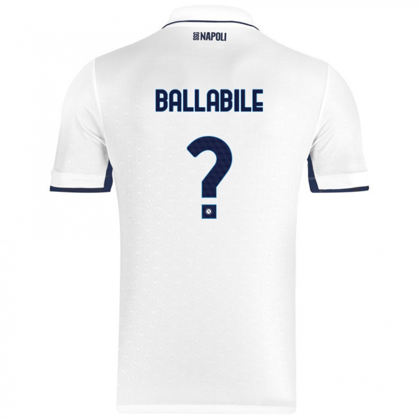 Niño Camiseta Ernesto Ballabile #0 Blanco Azul Real 2ª Equipación 2024/25 La Camisa México