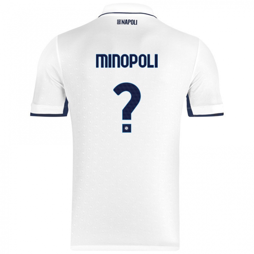 Niño Camiseta Francesco Minopoli #0 Blanco Azul Real 2ª Equipación 2024/25 La Camisa México