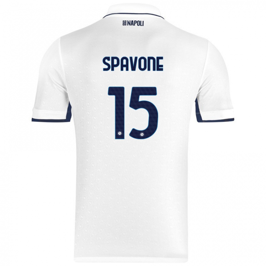 Niño Camiseta Alessandro Spavone #15 Blanco Azul Real 2ª Equipación 2024/25 La Camisa México