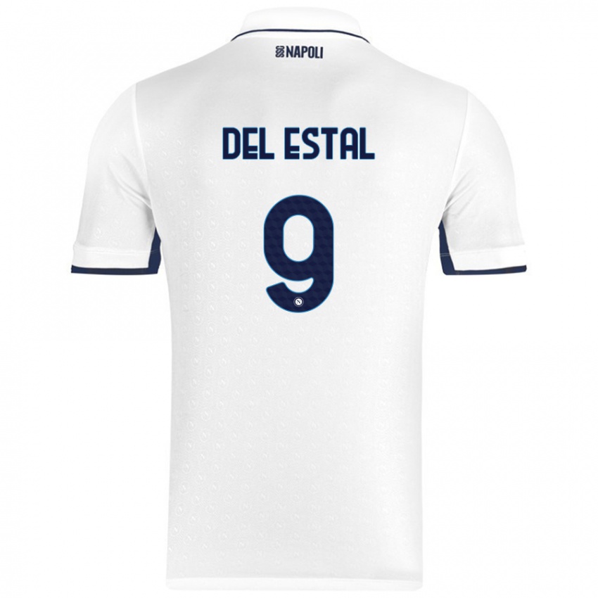 Niño Camiseta Eli Del Estal #9 Blanco Azul Real 2ª Equipación 2024/25 La Camisa México