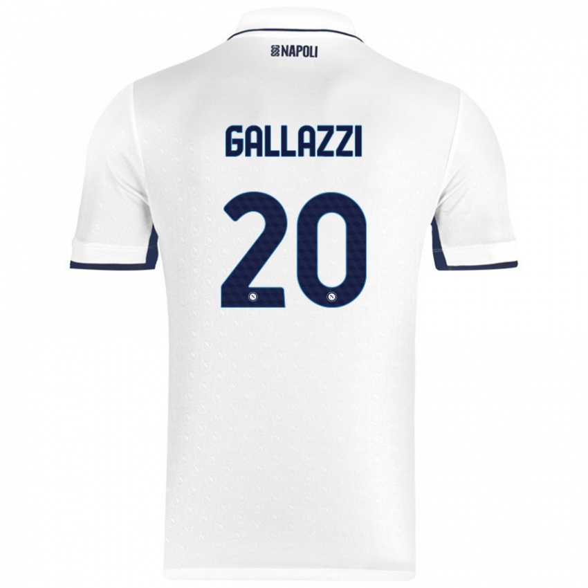 Niño Camiseta Valentina Gallazzi #20 Blanco Azul Real 2ª Equipación 2024/25 La Camisa México