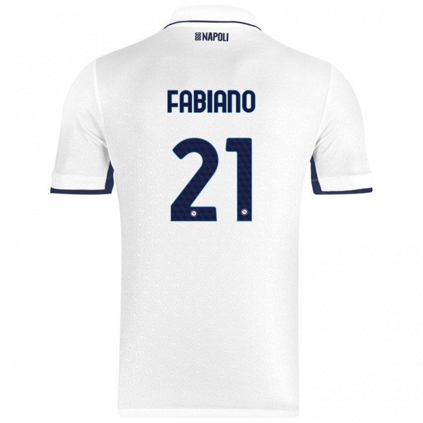 Niño Camiseta Francesca Fabiano #21 Blanco Azul Real 2ª Equipación 2024/25 La Camisa México