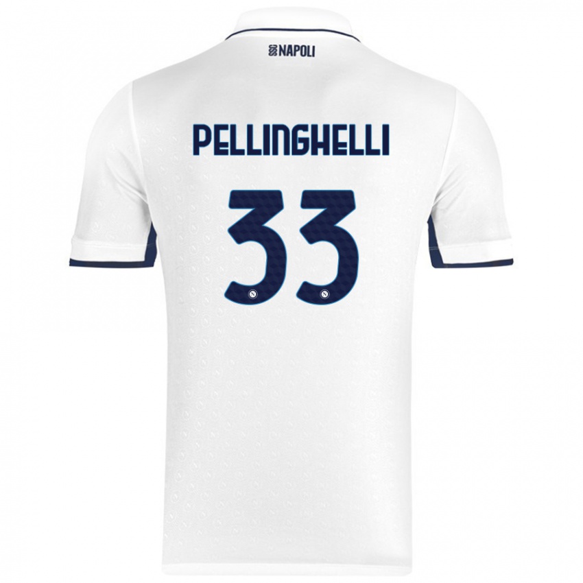 Niño Camiseta Alice Pellinghelli #33 Blanco Azul Real 2ª Equipación 2024/25 La Camisa México