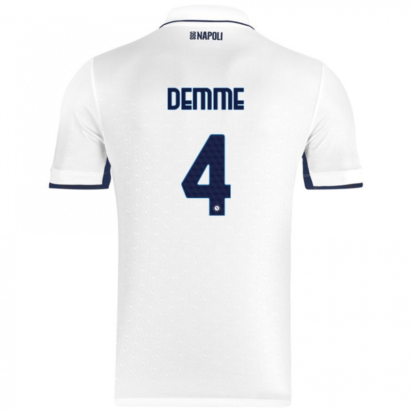 Niño Camiseta Diego Demme #4 Blanco Azul Real 2ª Equipación 2024/25 La Camisa México