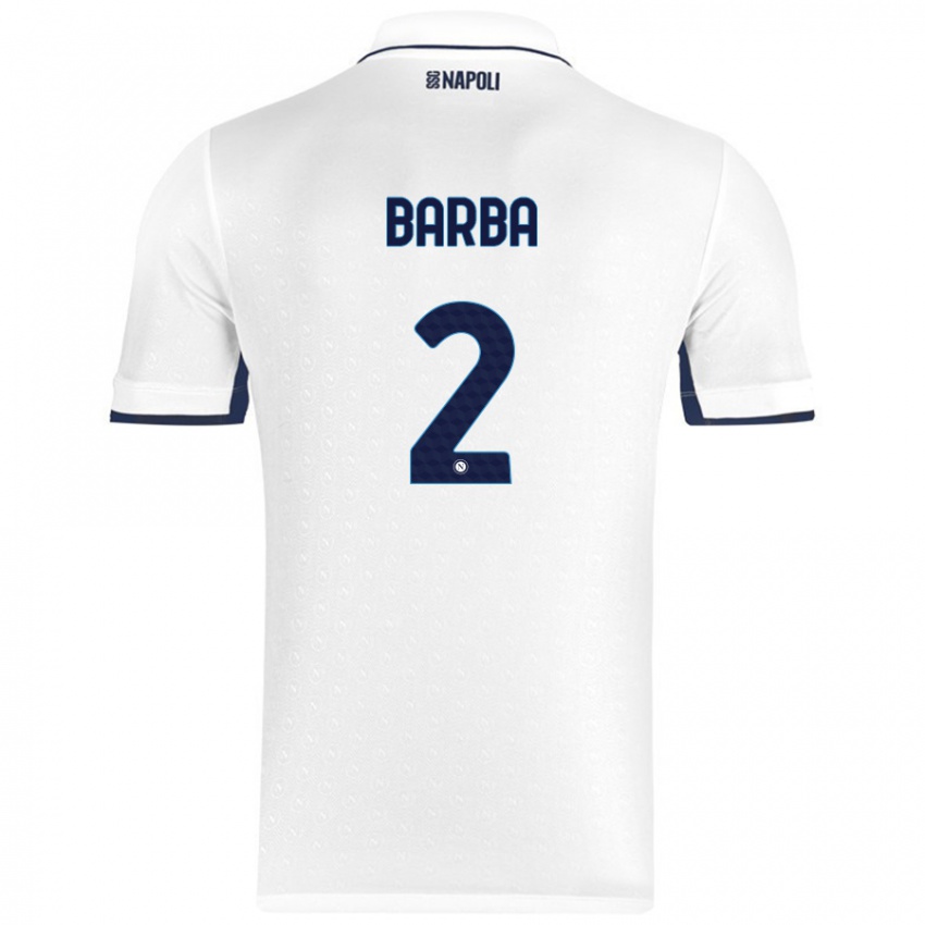 Niño Camiseta Benedetto Barba #2 Blanco Azul Real 2ª Equipación 2024/25 La Camisa México