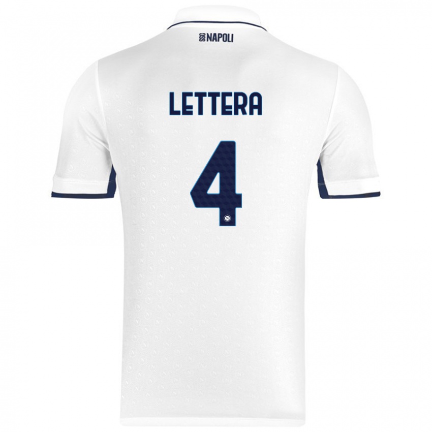 Niño Camiseta Alessio Lettera #4 Blanco Azul Real 2ª Equipación 2024/25 La Camisa México