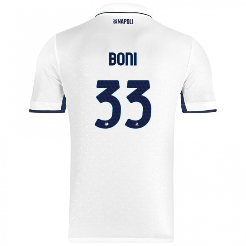 Niño Camiseta Landry Boni #33 Blanco Azul Real 2ª Equipación 2024/25 La Camisa México