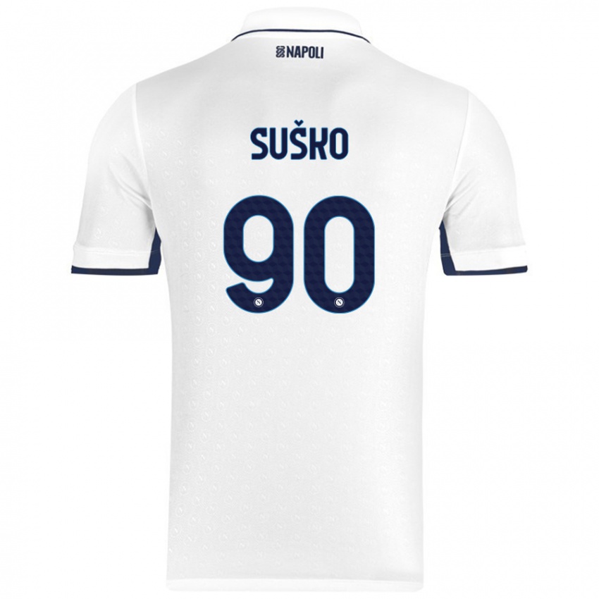 Niño Camiseta Daniel Suško #90 Blanco Azul Real 2ª Equipación 2024/25 La Camisa México