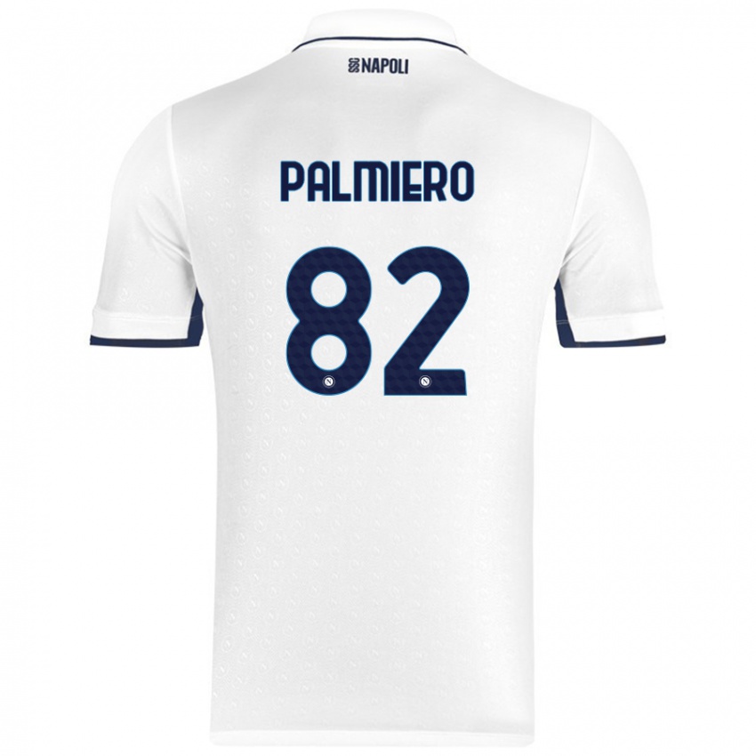 Niño Camiseta Luca Palmiero #82 Blanco Azul Real 2ª Equipación 2024/25 La Camisa México