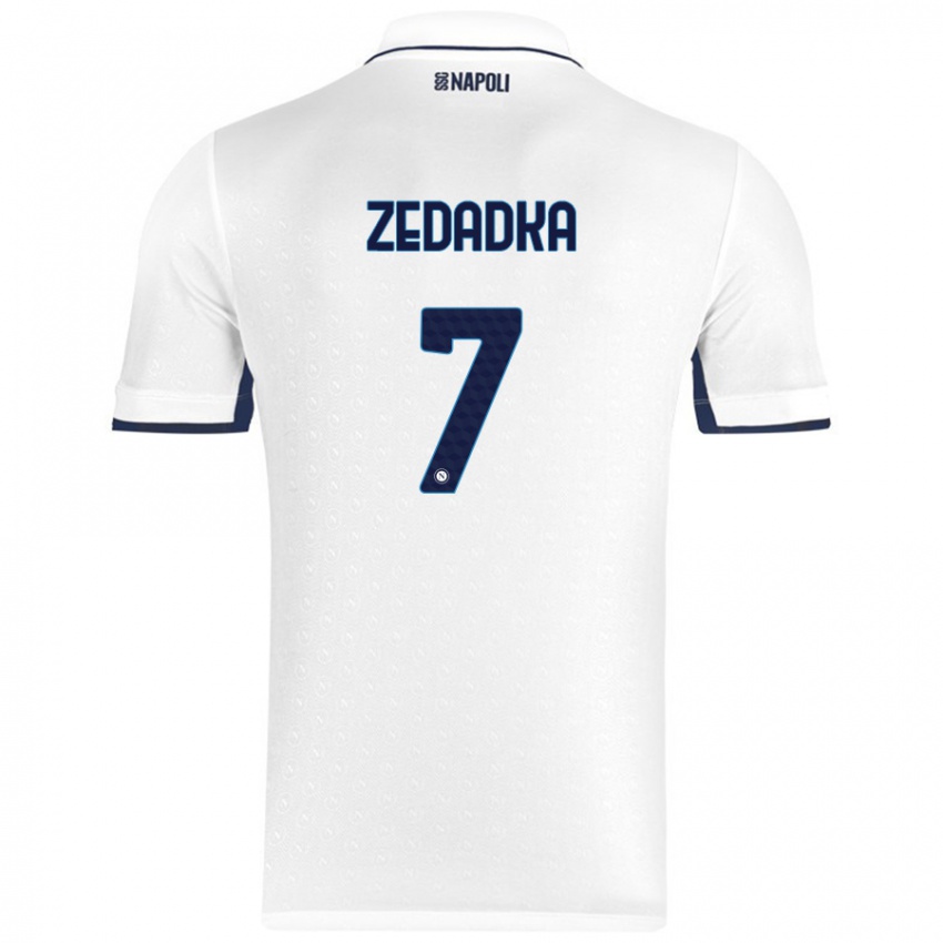 Niño Camiseta Karim Zedadka #7 Blanco Azul Real 2ª Equipación 2024/25 La Camisa México