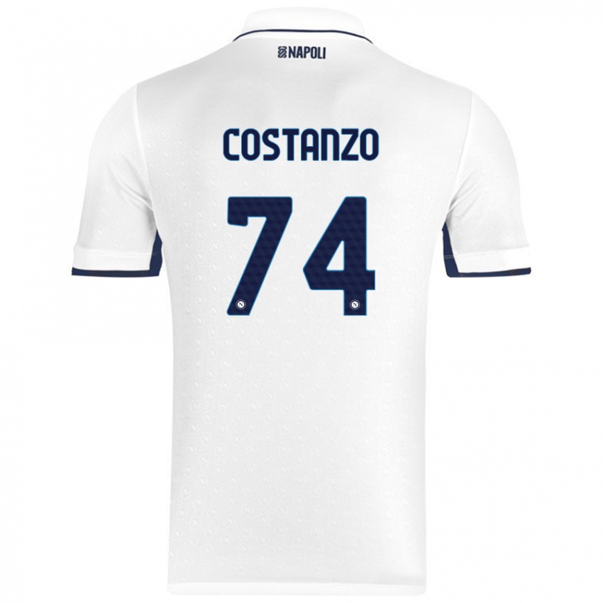 Niño Camiseta Davide Costanzo #74 Blanco Azul Real 2ª Equipación 2024/25 La Camisa México