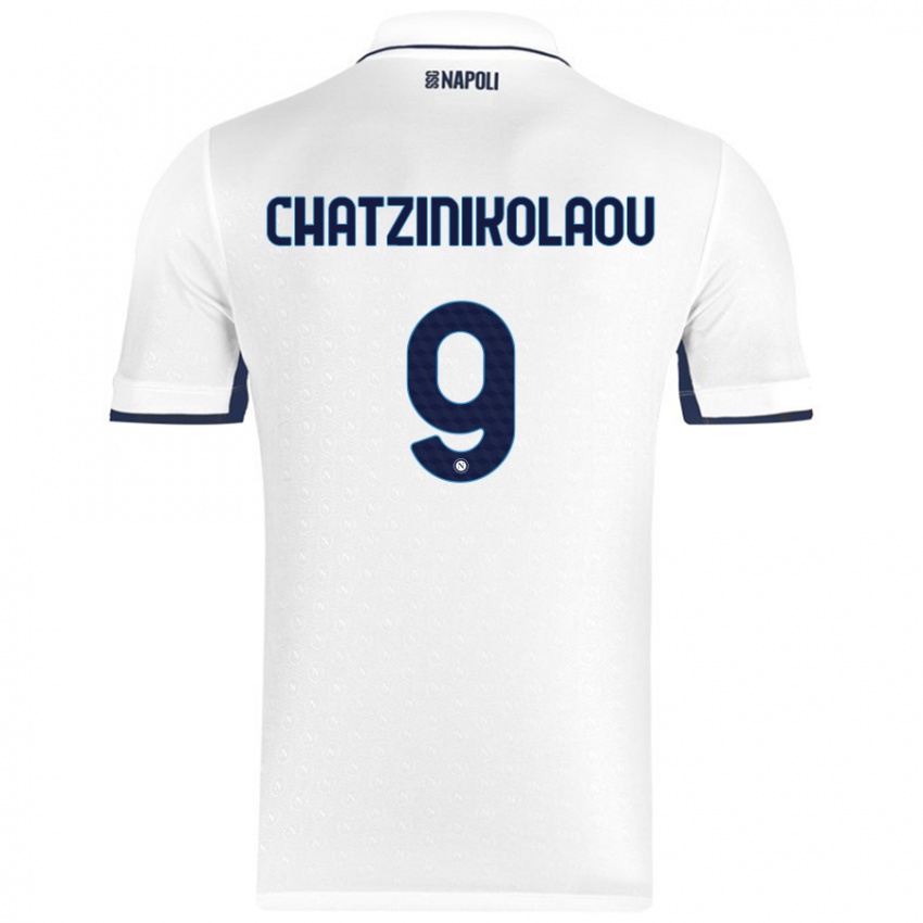 Niño Camiseta Despoina Chatzinikolaou #9 Blanco Azul Real 2ª Equipación 2024/25 La Camisa México