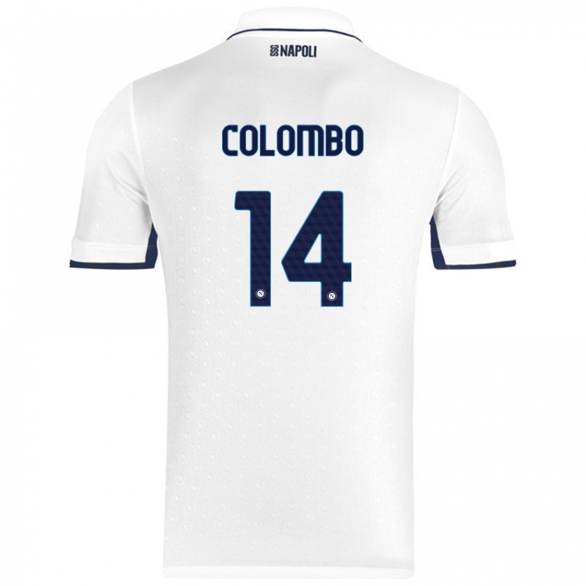 Niño Camiseta Sofia Colombo #14 Blanco Azul Real 2ª Equipación 2024/25 La Camisa México