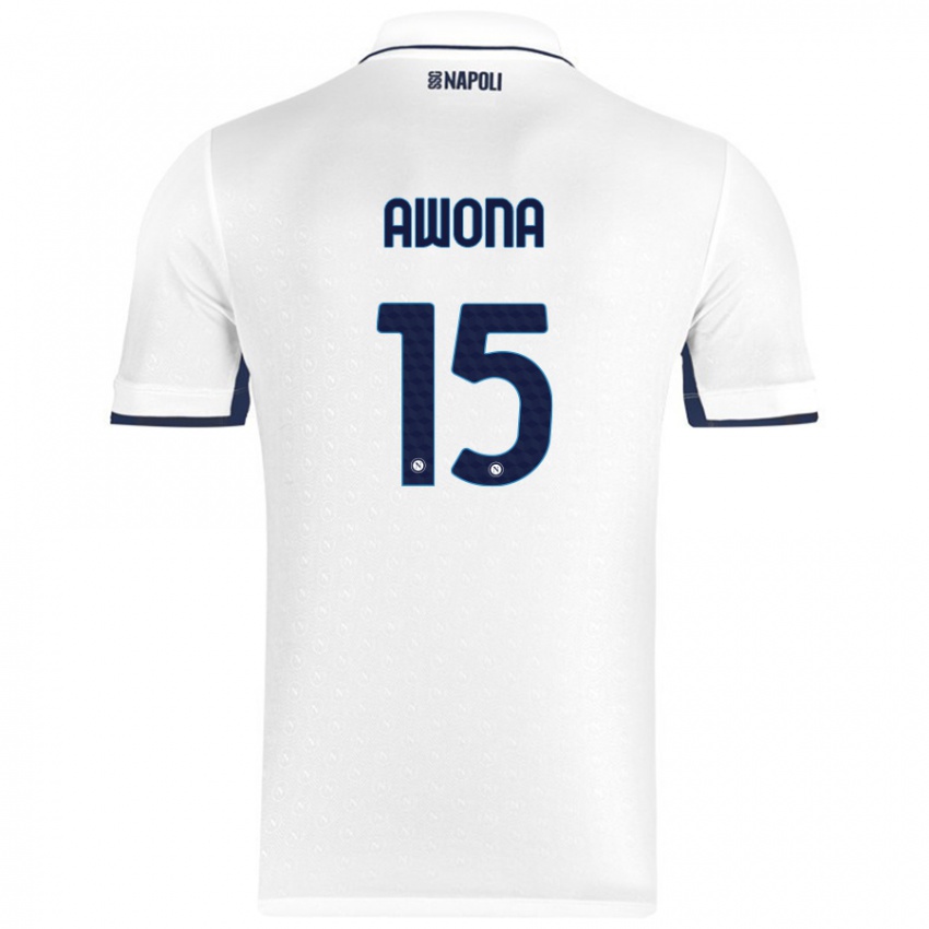 Niño Camiseta Aurelle Awona #15 Blanco Azul Real 2ª Equipación 2024/25 La Camisa México