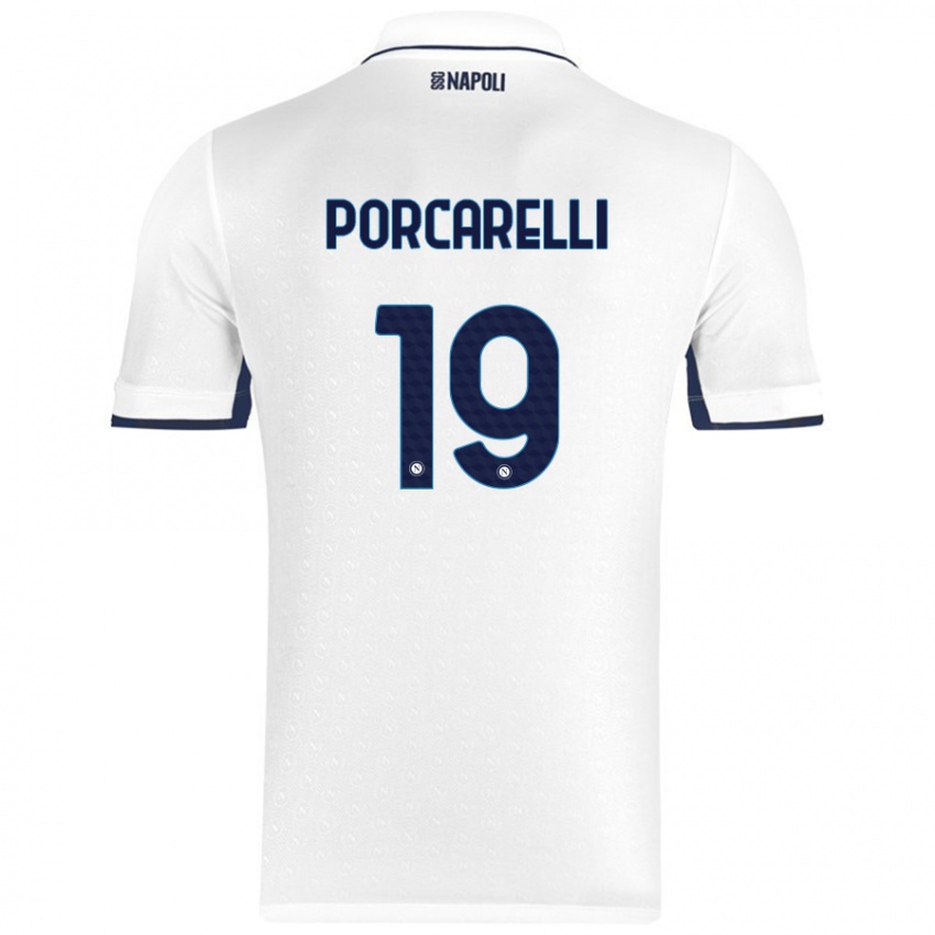 Niño Camiseta Maddelena Porcarelli #19 Blanco Azul Real 2ª Equipación 2024/25 La Camisa México