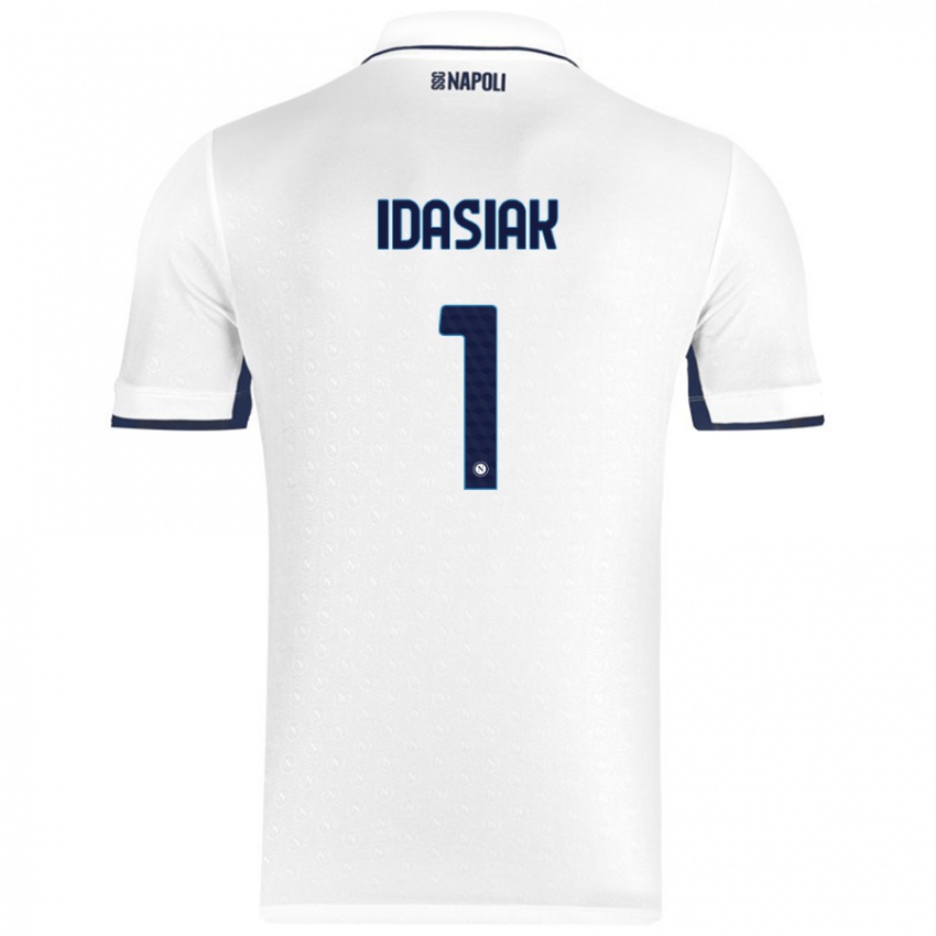 Niño Camiseta Hubert Dawid Idasiak #1 Blanco Azul Real 2ª Equipación 2024/25 La Camisa México