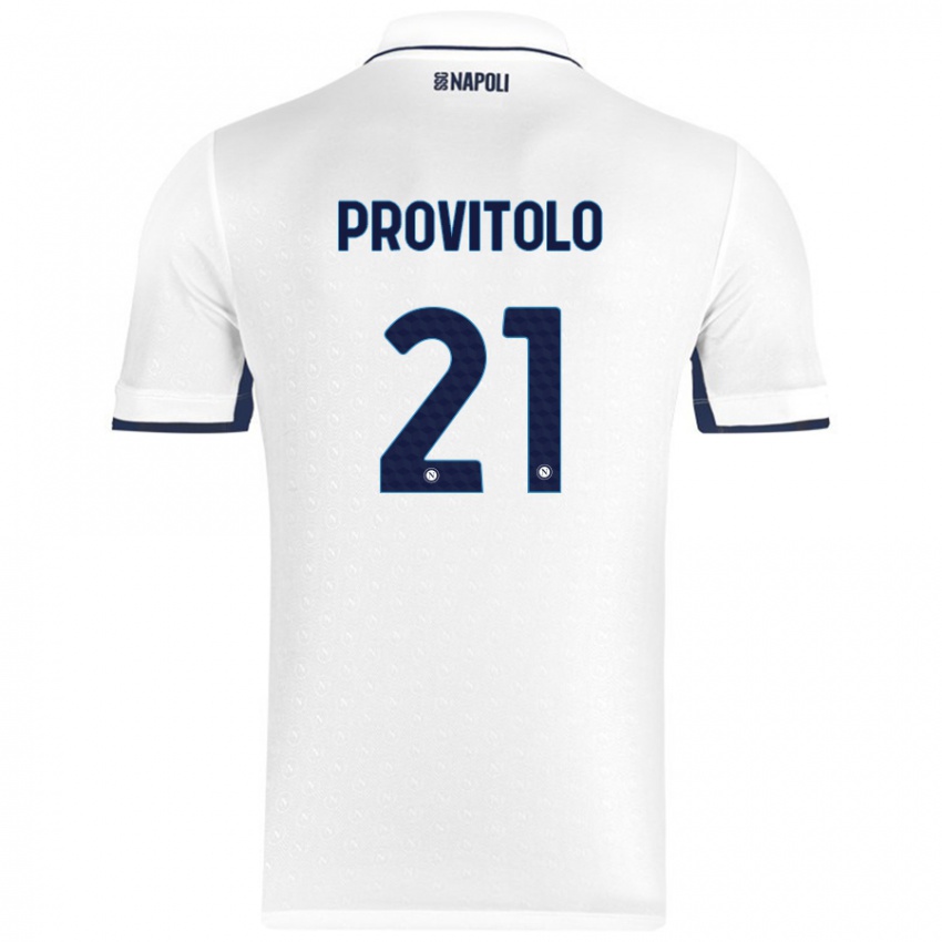 Niño Camiseta Vincenzo Provitolo #21 Blanco Azul Real 2ª Equipación 2024/25 La Camisa México