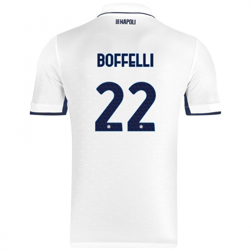 Niño Camiseta Valerio Boffelli #22 Blanco Azul Real 2ª Equipación 2024/25 La Camisa México