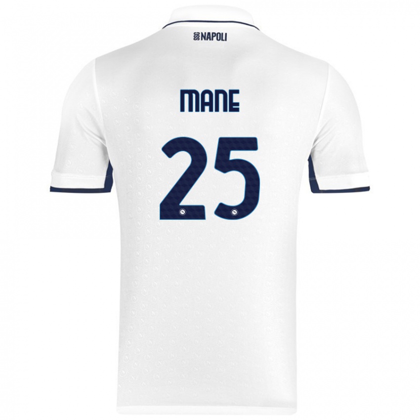 Niño Camiseta Balla Mousa Mane #25 Blanco Azul Real 2ª Equipación 2024/25 La Camisa México