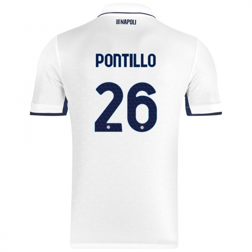 Niño Camiseta Pasquale Pontillo #26 Blanco Azul Real 2ª Equipación 2024/25 La Camisa México