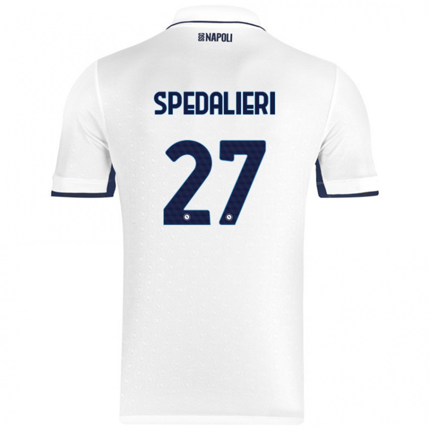 Niño Camiseta Johnatan Andrea Spedalieri #27 Blanco Azul Real 2ª Equipación 2024/25 La Camisa México