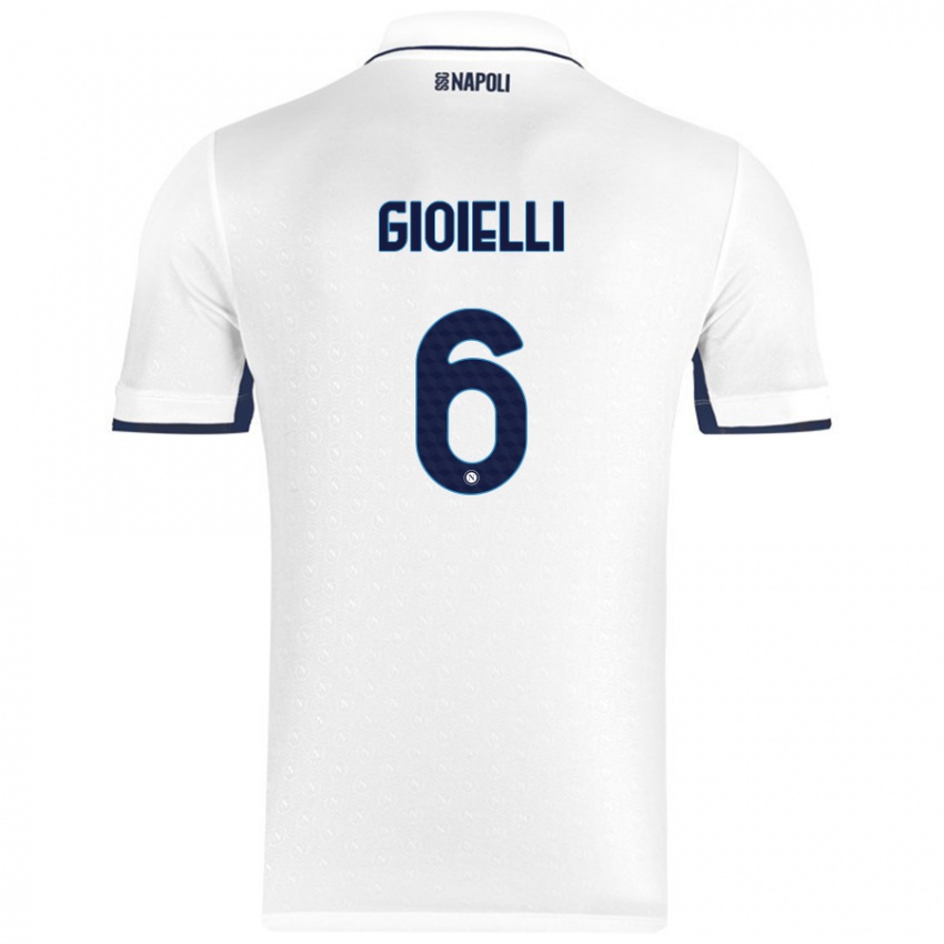 Niño Camiseta Francesco Pio Gioielli #6 Blanco Azul Real 2ª Equipación 2024/25 La Camisa México