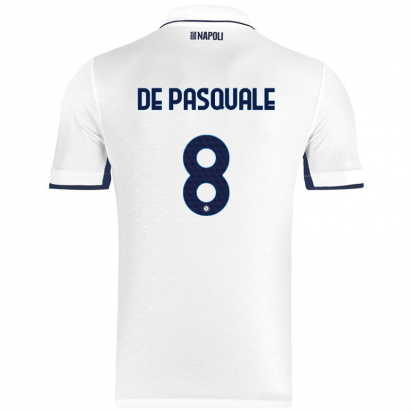 Niño Camiseta Dylan De Pasquale #8 Blanco Azul Real 2ª Equipación 2024/25 La Camisa México