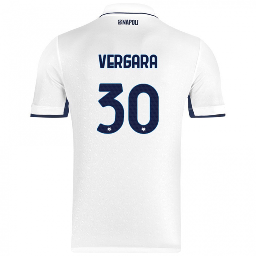 Niño Camiseta Antonio Vergara #30 Blanco Azul Real 2ª Equipación 2024/25 La Camisa México