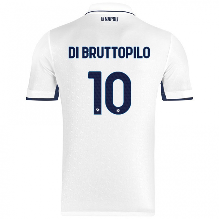 Niño Camiseta Giuseppe Ambrosino Di Bruttopilo #10 Blanco Azul Real 2ª Equipación 2024/25 La Camisa México