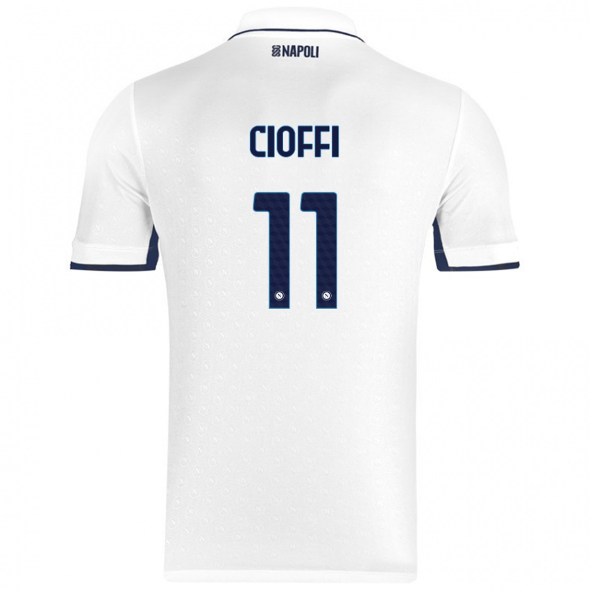 Niño Camiseta Antonio Cioffi #11 Blanco Azul Real 2ª Equipación 2024/25 La Camisa México