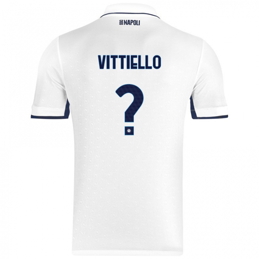 Niño Camiseta Antonio Vittiello #0 Blanco Azul Real 2ª Equipación 2024/25 La Camisa México