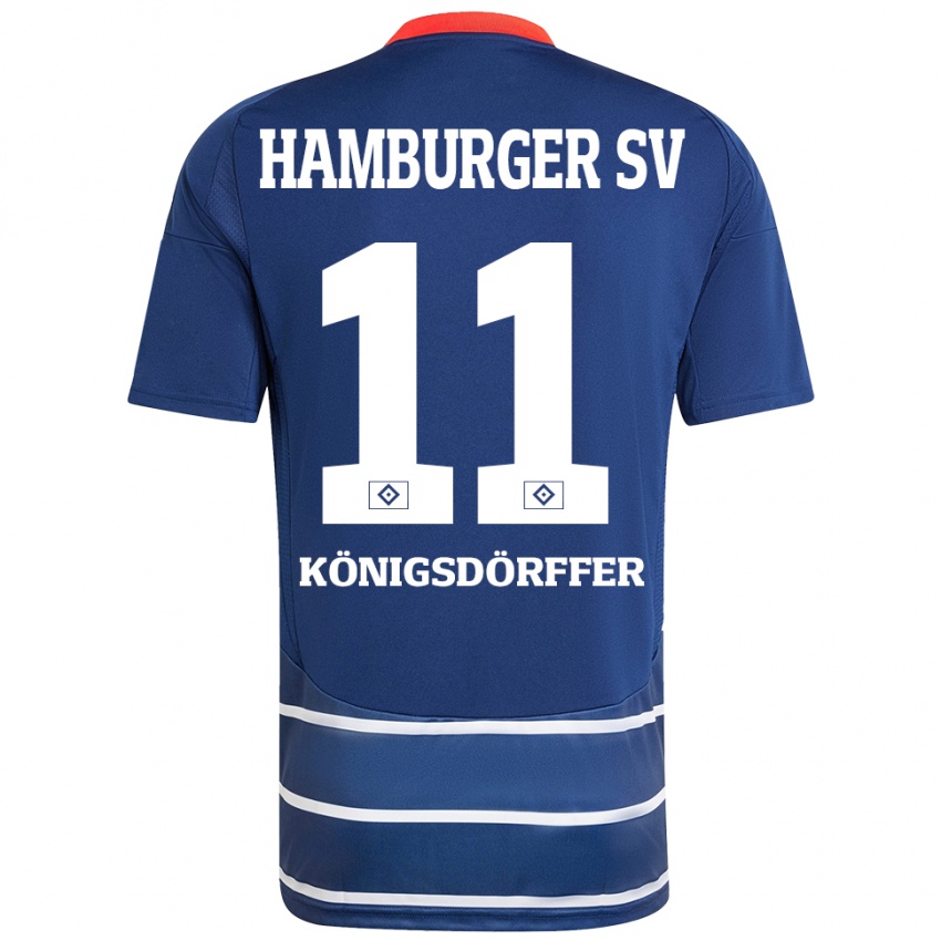 Niño Camiseta Ransford Königsdörffer #11 Azul Oscuro 2ª Equipación 2024/25 La Camisa México