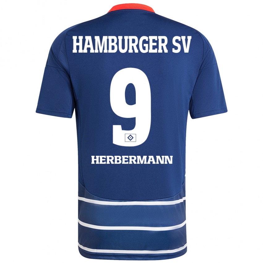 Niño Camiseta Kevin Herbermann #9 Azul Oscuro 2ª Equipación 2024/25 La Camisa México