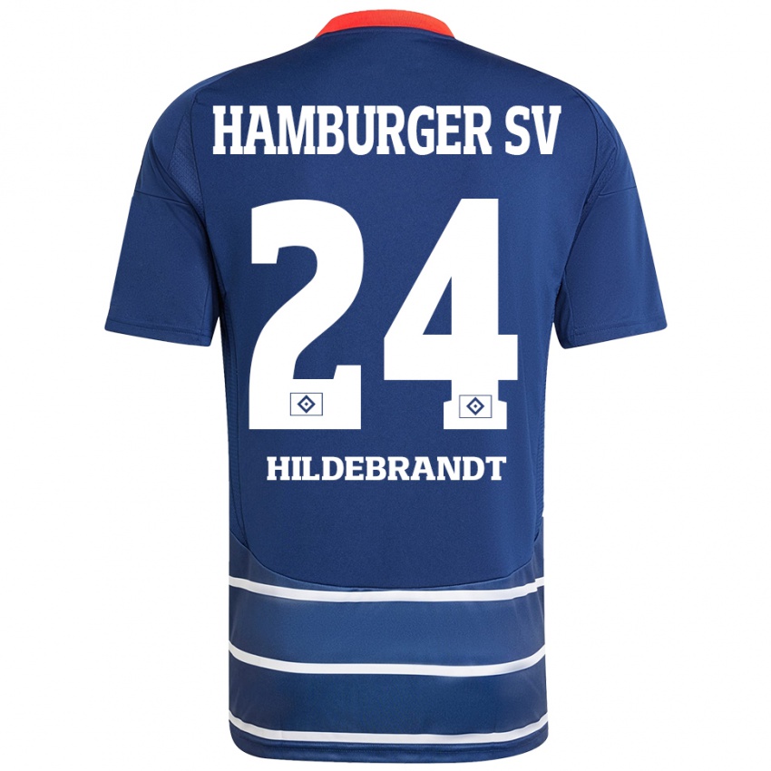 Niño Camiseta Tjark Hildebrandt #24 Azul Oscuro 2ª Equipación 2024/25 La Camisa México