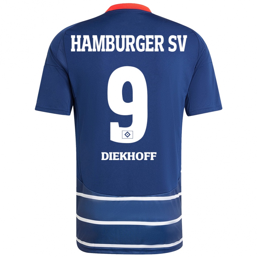 Niño Camiseta Henrike Diekhoff #9 Azul Oscuro 2ª Equipación 2024/25 La Camisa México