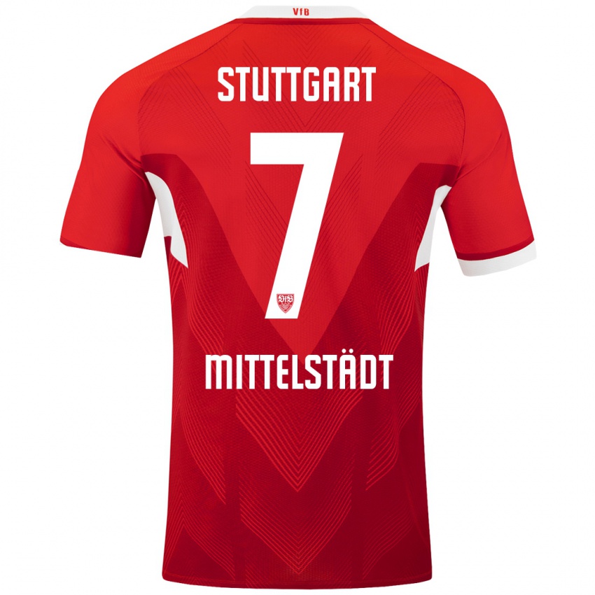 Niño Camiseta Maximilian Mittelstädt #7 Rojo Blanco 2ª Equipación 2024/25 La Camisa México