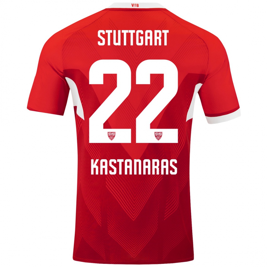 Niño Camiseta Thomas Kastanaras #22 Rojo Blanco 2ª Equipación 2024/25 La Camisa México