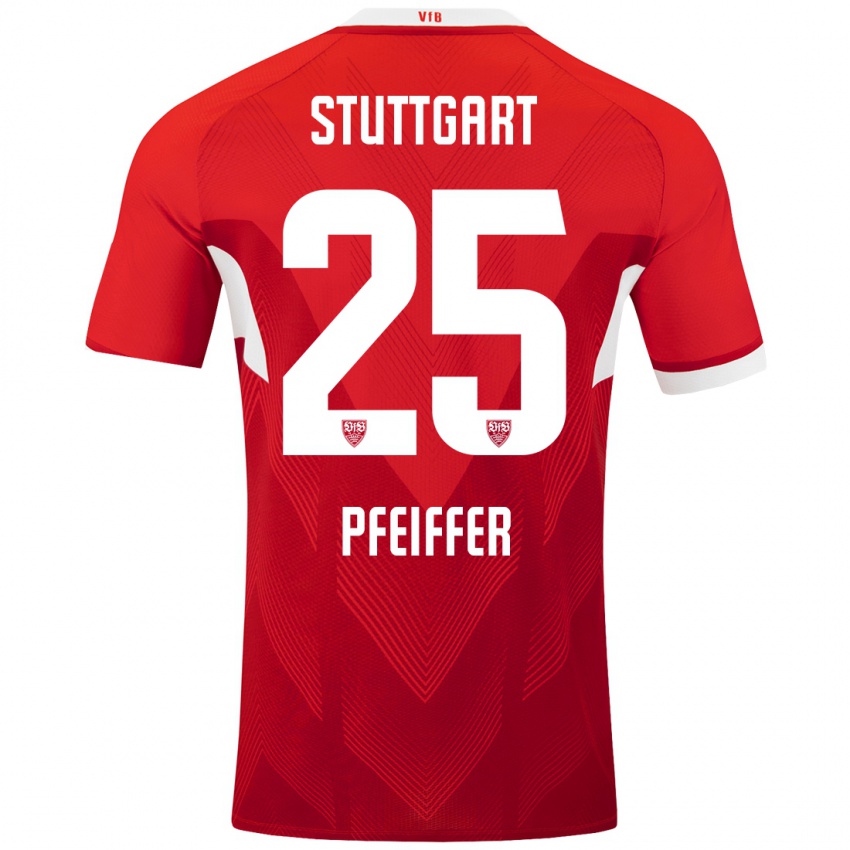 Niño Camiseta Luca Pfeiffer #25 Rojo Blanco 2ª Equipación 2024/25 La Camisa México