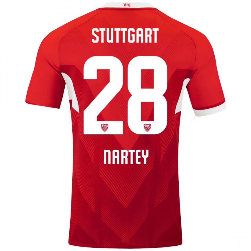 Niño Camiseta Nikolas Nartey #28 Rojo Blanco 2ª Equipación 2024/25 La Camisa México