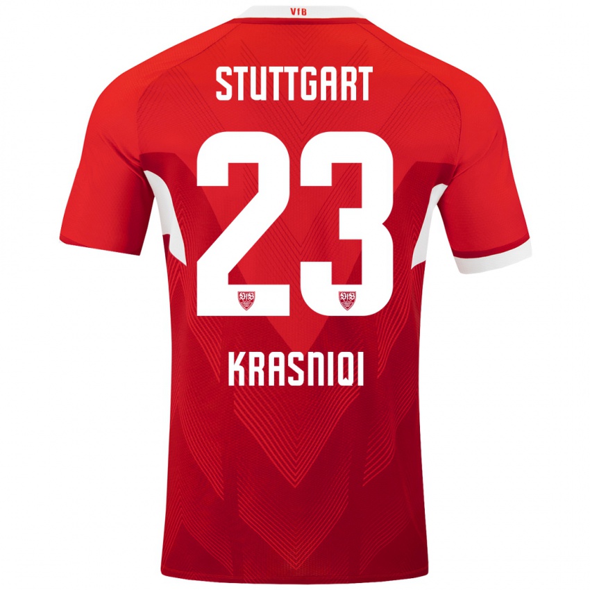 Niño Camiseta Elton Krasniqi #23 Rojo Blanco 2ª Equipación 2024/25 La Camisa México