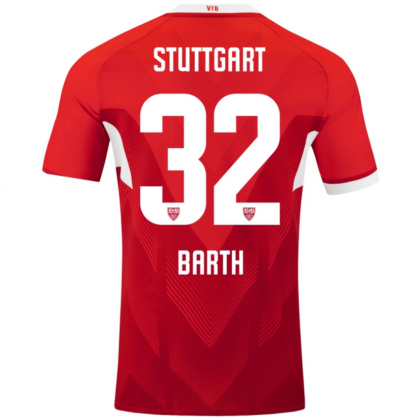 Niño Camiseta Tom Barth #32 Rojo Blanco 2ª Equipación 2024/25 La Camisa México