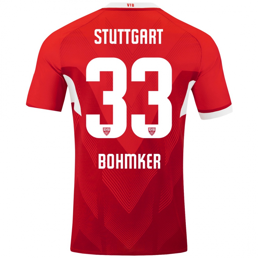 Niño Camiseta Finn Böhmker #33 Rojo Blanco 2ª Equipación 2024/25 La Camisa México