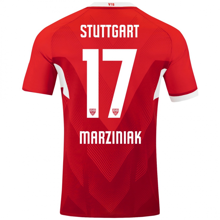 Niño Camiseta Chiara Marziniak #17 Rojo Blanco 2ª Equipación 2024/25 La Camisa México