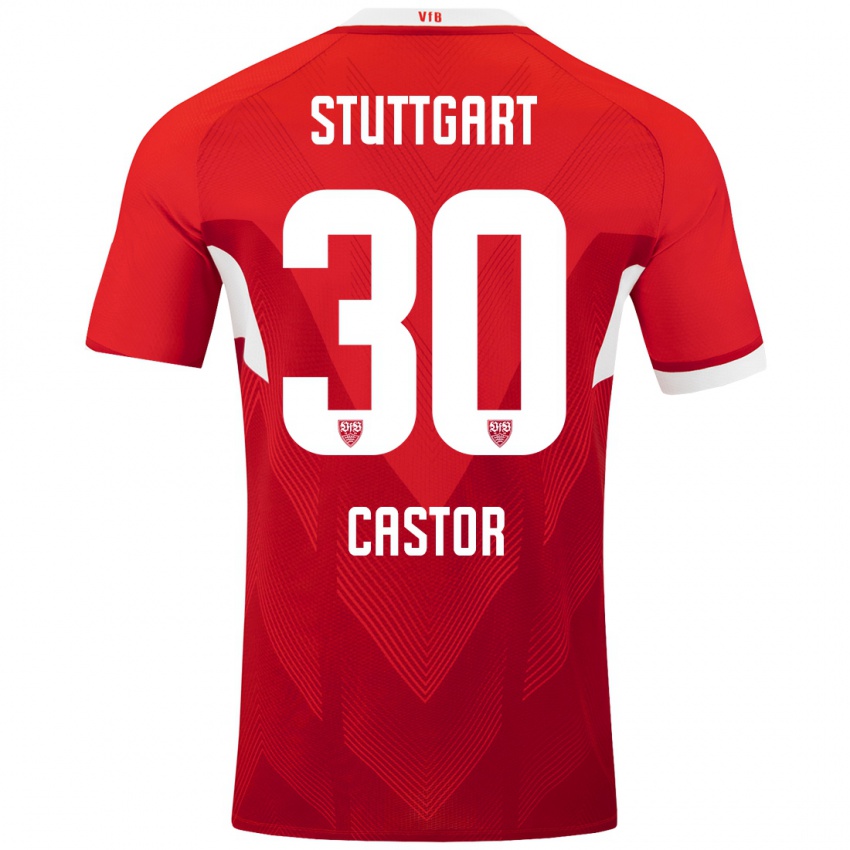 Niño Camiseta Joy Castor #30 Rojo Blanco 2ª Equipación 2024/25 La Camisa México