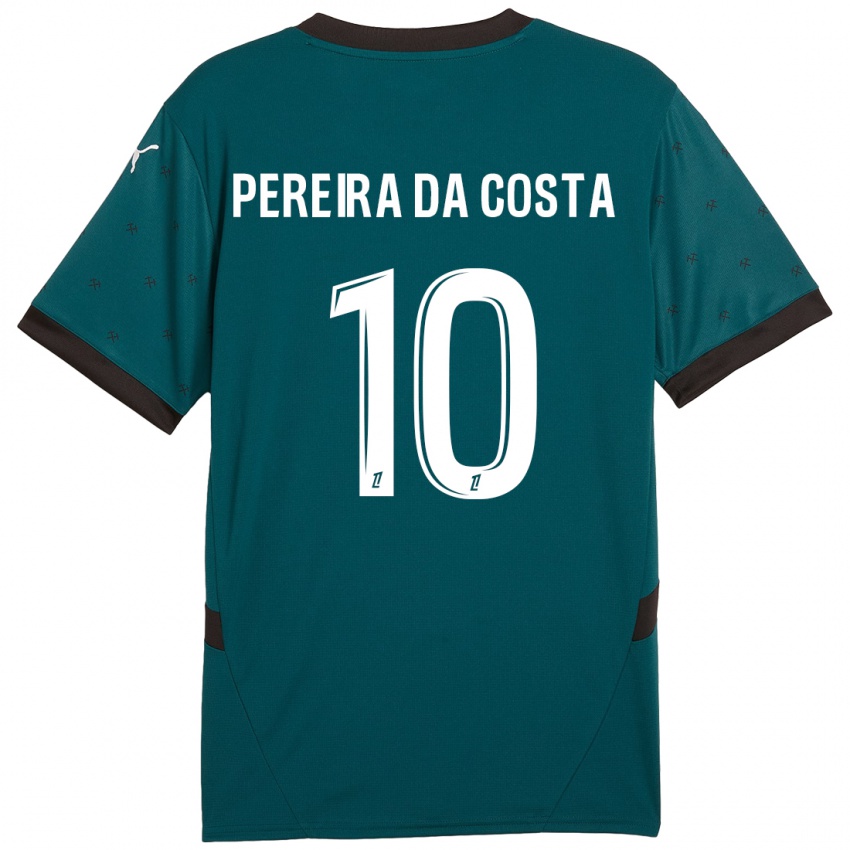 Niño Camiseta David Pereira Da Costa #10 Verde Oscuro 2ª Equipación 2024/25 La Camisa México