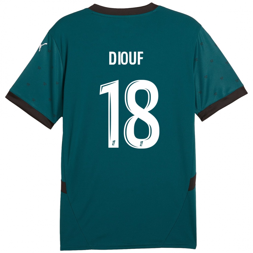 Niño Camiseta Andy Diouf #18 Verde Oscuro 2ª Equipación 2024/25 La Camisa México