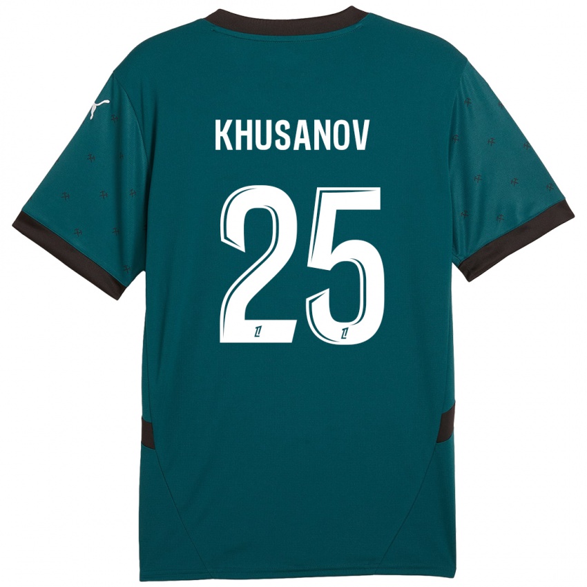 Niño Camiseta Abdukodir Khusanov #25 Verde Oscuro 2ª Equipación 2024/25 La Camisa México