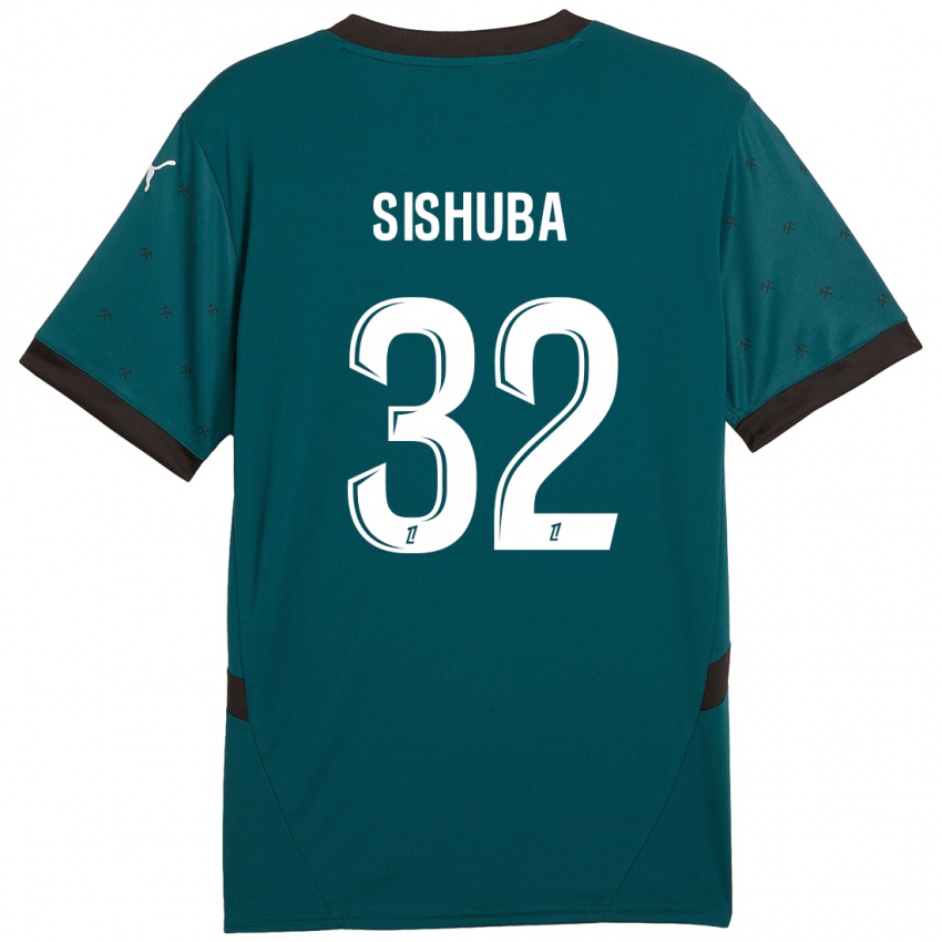 Niño Camiseta Ayanda Sishuba #32 Verde Oscuro 2ª Equipación 2024/25 La Camisa México